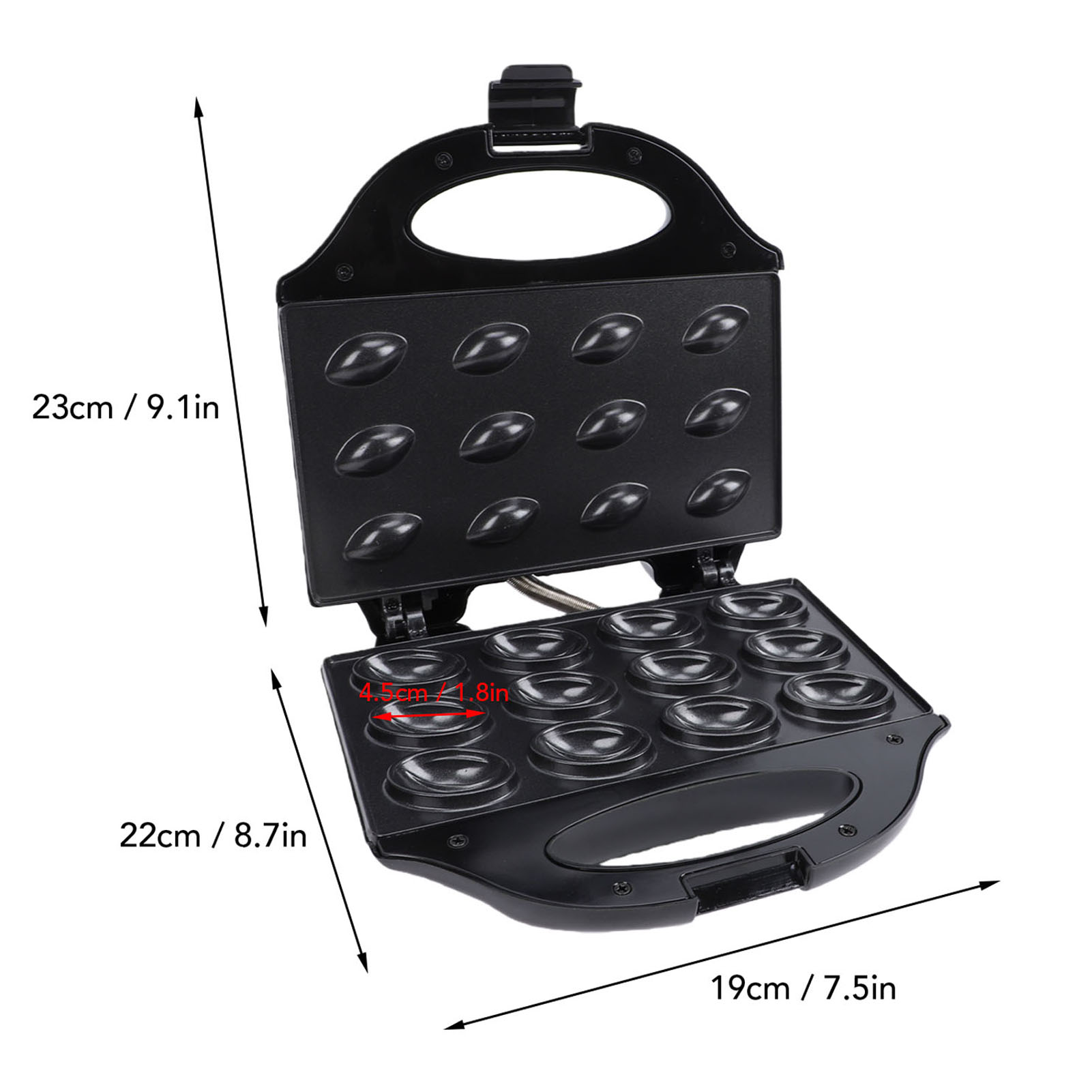 Walnut  Maker 750W 12 Capacity - đánh giá và giá Mini Waffle Maker Machine